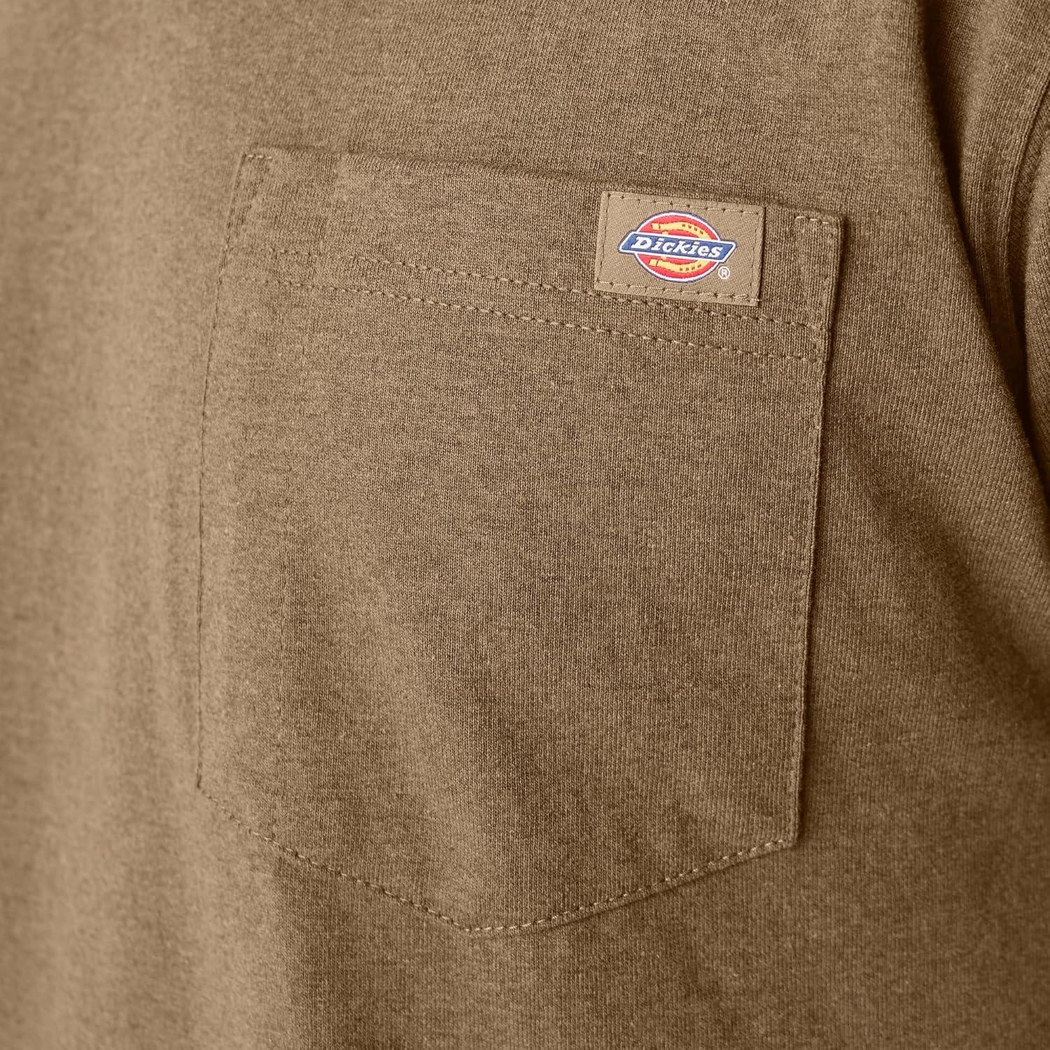 image:imageDickies Mens Heavyweight Heathered Short Sleeve Pocket TShirtBrown Duck Black Heather