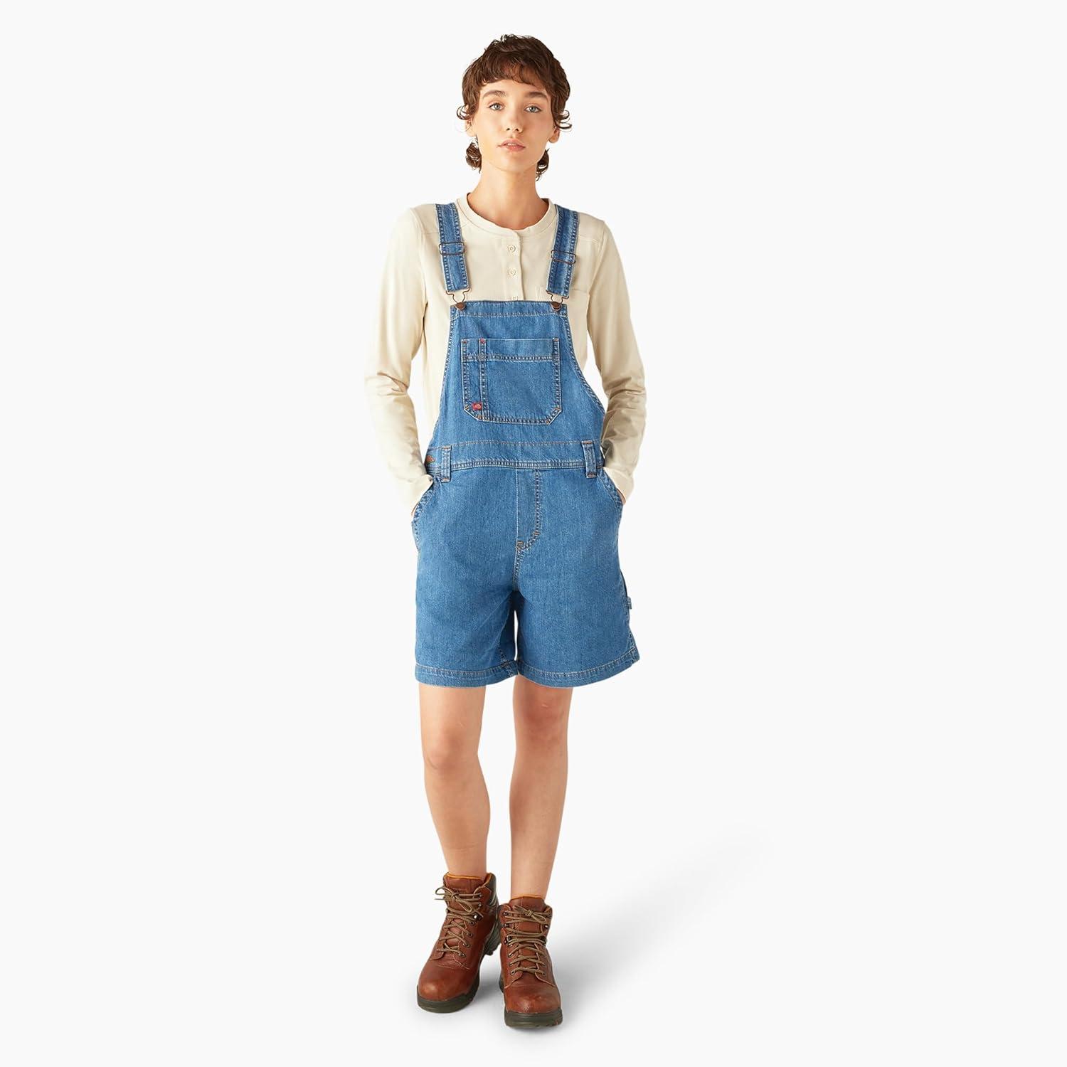 image:imageDickies Womens Relaxed Fit Bib ShortallsBlue