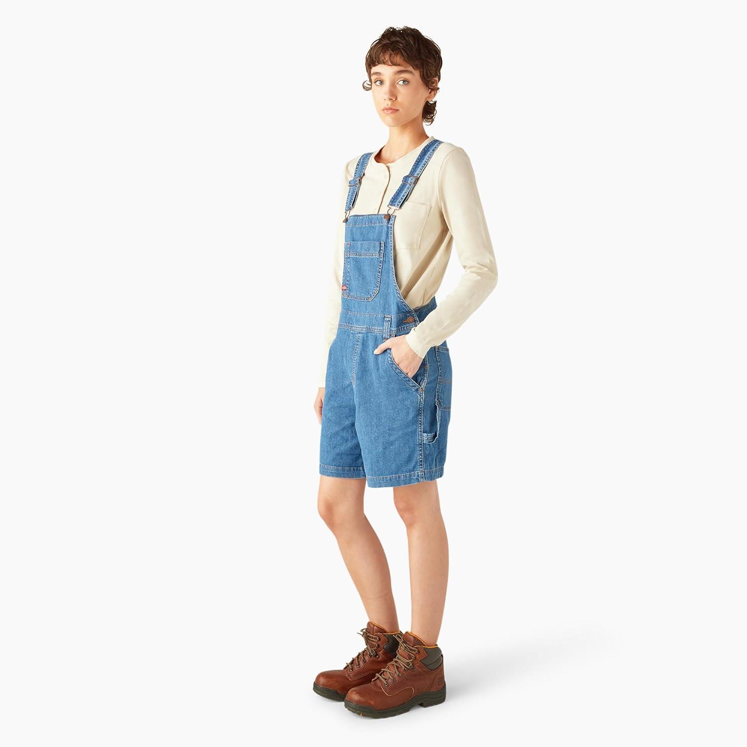 image:imageDickies Womens Relaxed Fit Bib ShortallsBlue