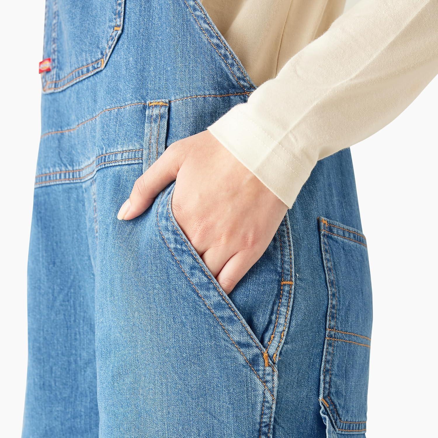 image:imageDickies Womens Relaxed Fit Bib ShortallsBlue