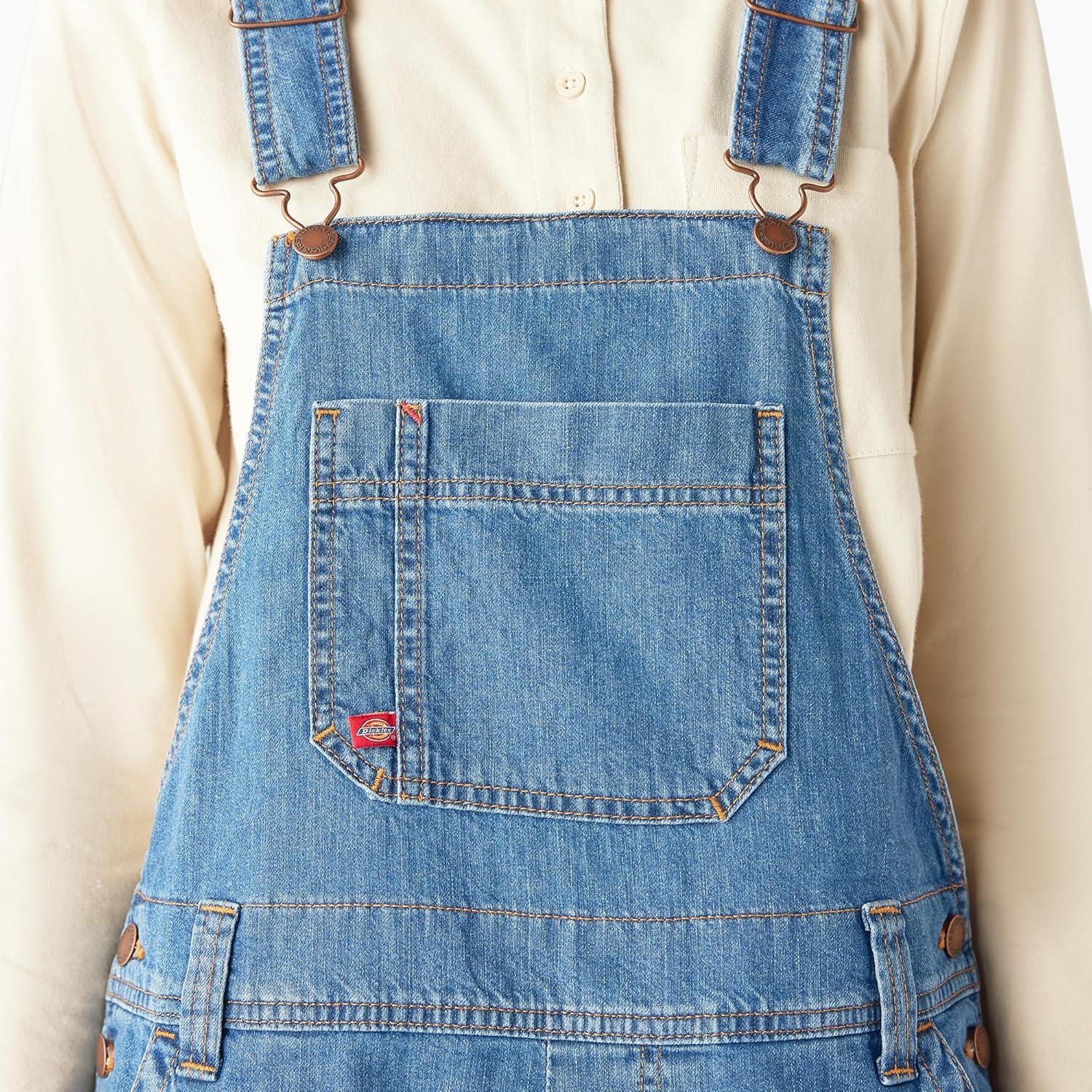 image:imageDickies Womens Relaxed Fit Bib ShortallsBlue