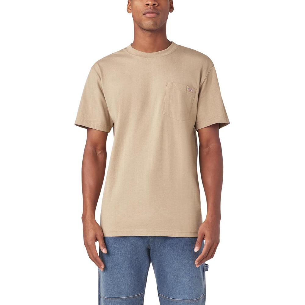 image:imageDickies Mens Heavyweight Heathered Short Sleeve Pocket TShirtDesert Sand Heather
