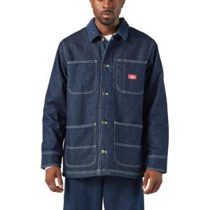 Dickies Men’s Blanket Lined Denim Chore Coat(Rinsed Indigo Blue)