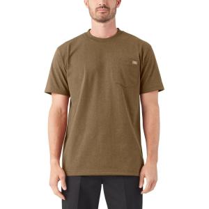 Dickies Men’s Heavyweight Heathered Short Sleeve Pocket T-Shirt(Brown Duck / Black Heather)