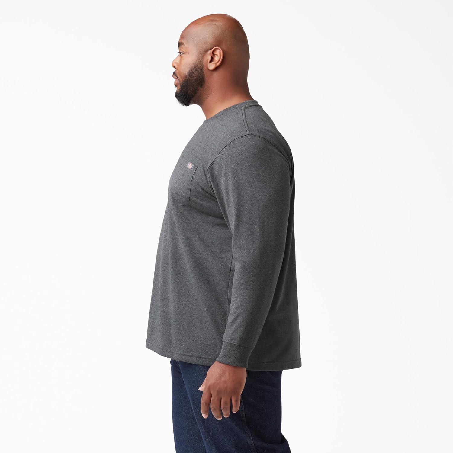 image:imageDickies Mens Big and Tall Long Sleeve Heavyweight Crew NeckCharcoal Gray Heather