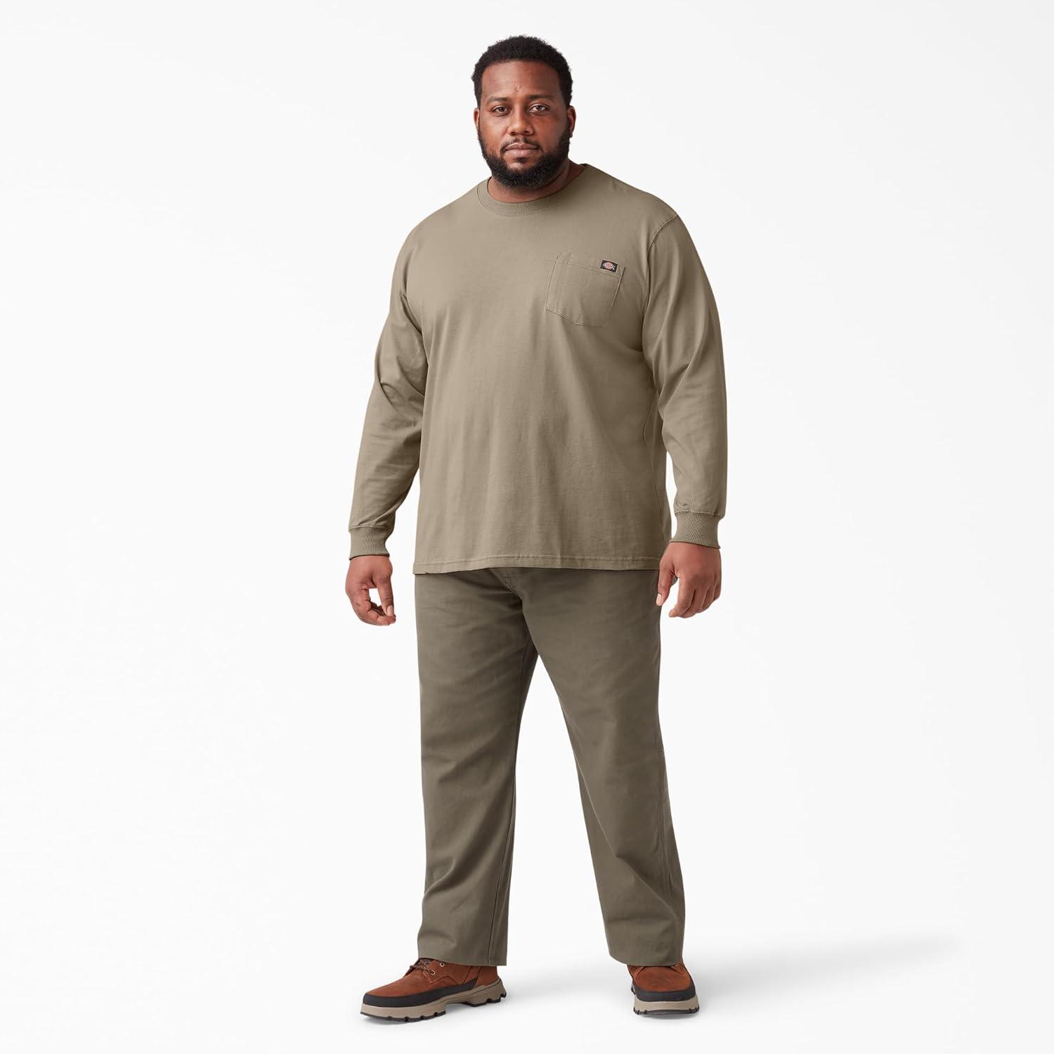 image:imageDickies Mens Big and Tall Long Sleeve Heavyweight Crew NeckDesert Sand