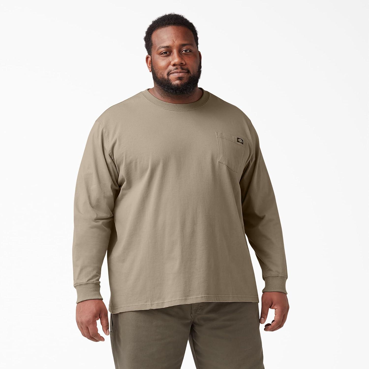 image:imageDickies Mens Big and Tall Long Sleeve Heavyweight Crew NeckDesert Sand