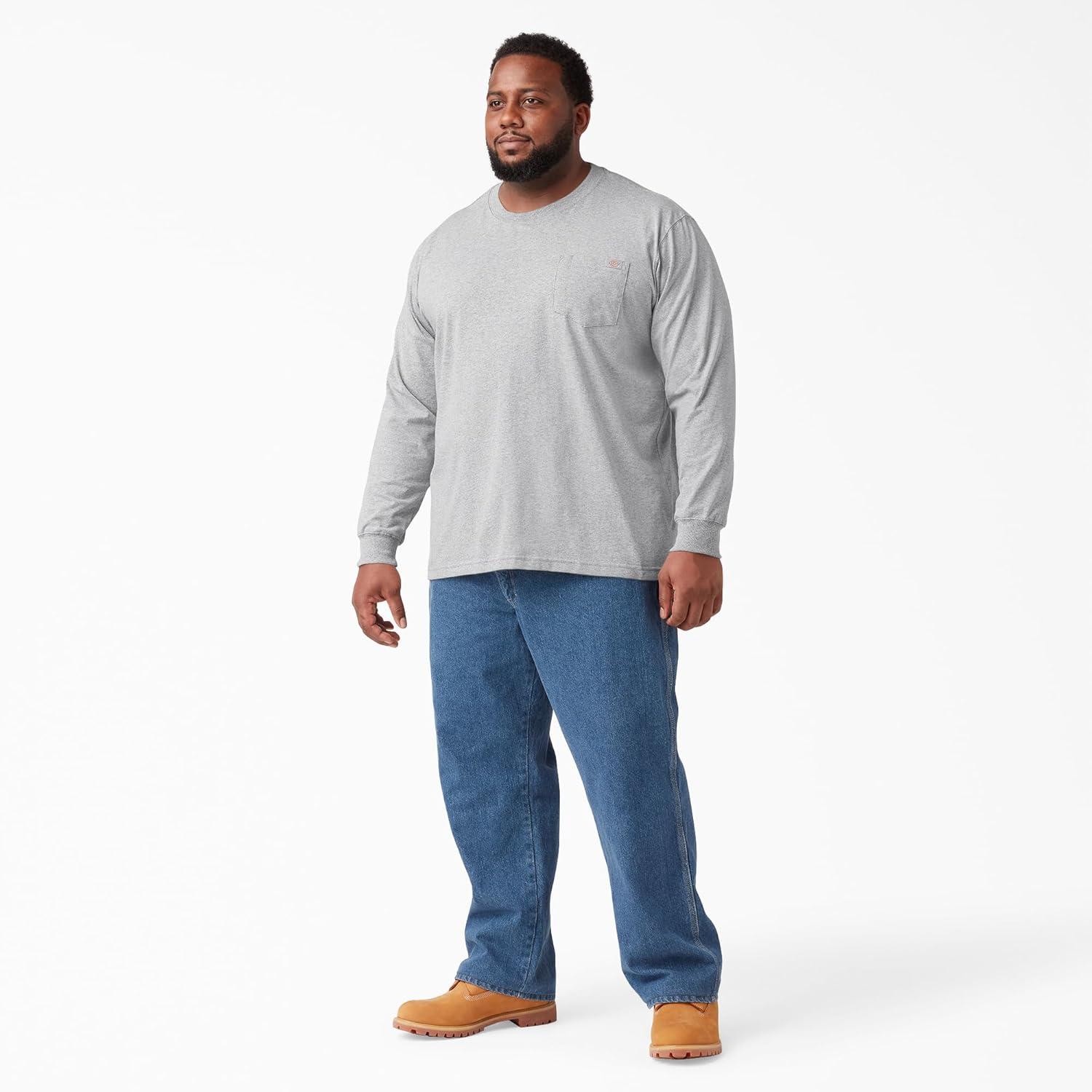 image:imageDickies Mens Big and Tall Long Sleeve Heavyweight Crew NeckHeather Gray