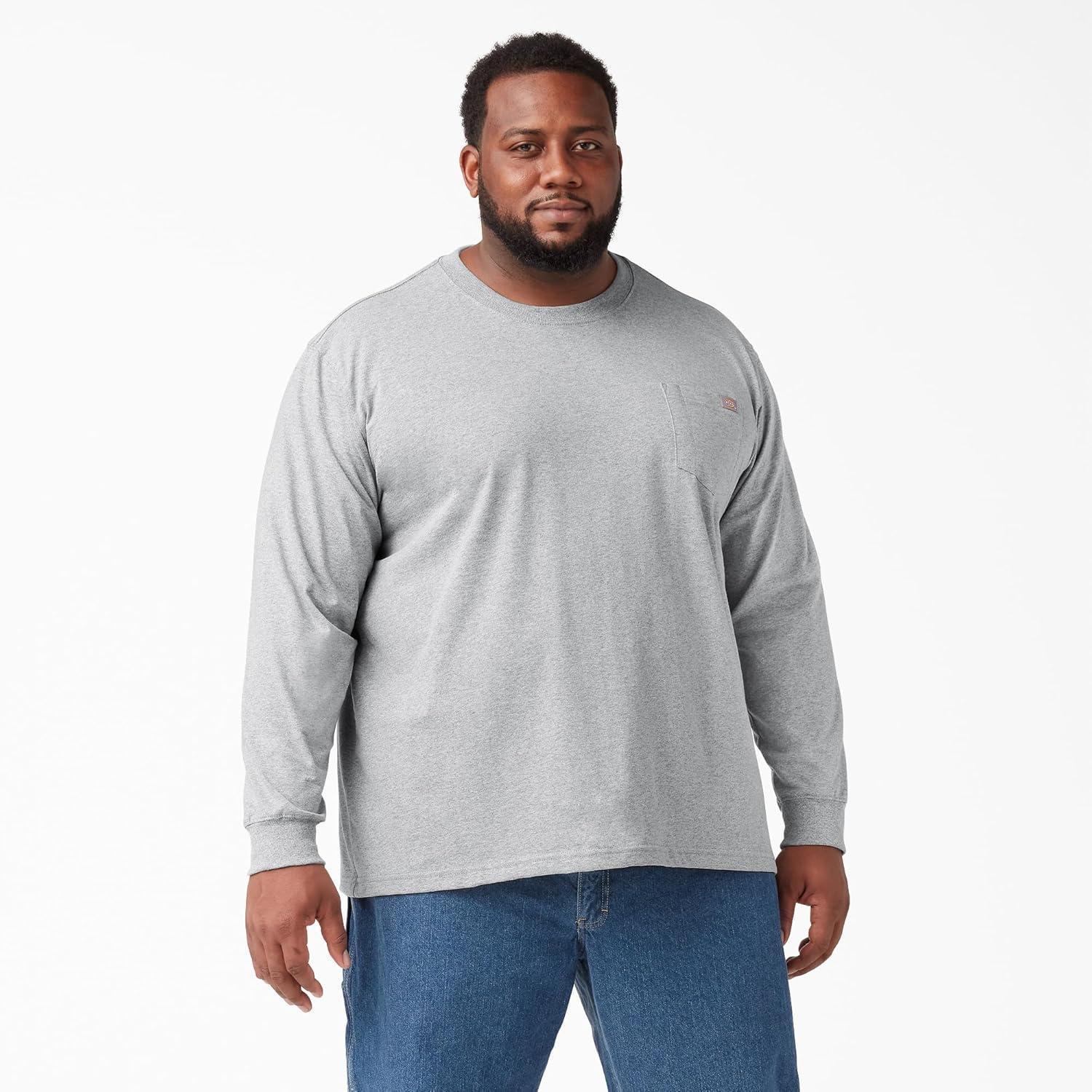 image:imageDickies Mens Big and Tall Long Sleeve Heavyweight Crew NeckHeather Gray