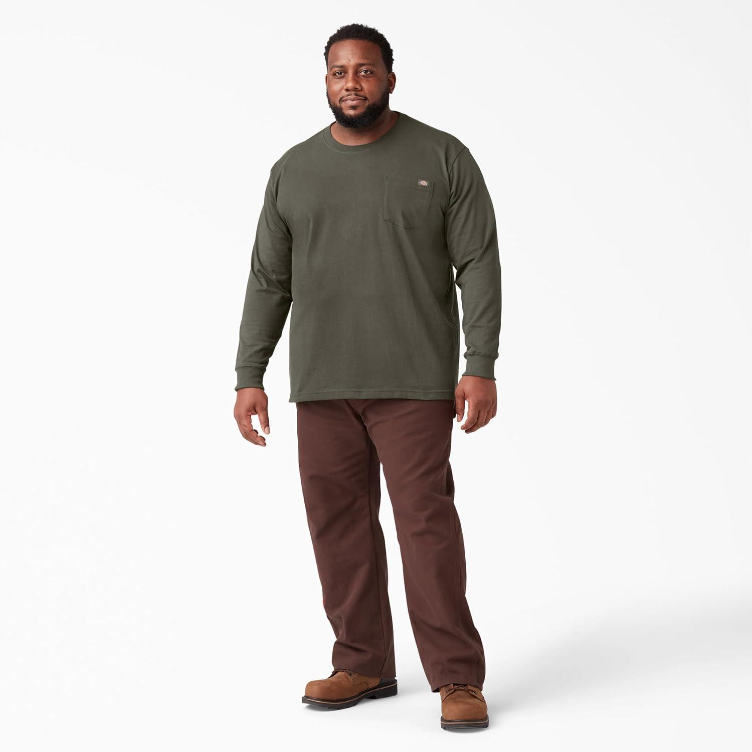image:imageDickies Mens Big and Tall Long Sleeve Heavyweight Crew NeckMoss Green