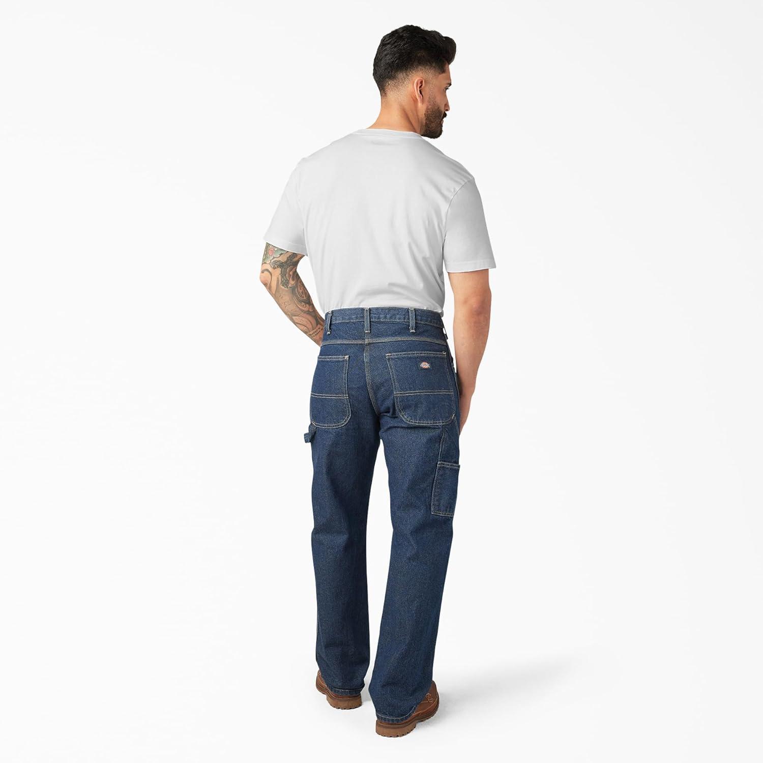 image:imageDickies Mens RelaxedFit Carpenter JeanStone Washed Indigo Blue