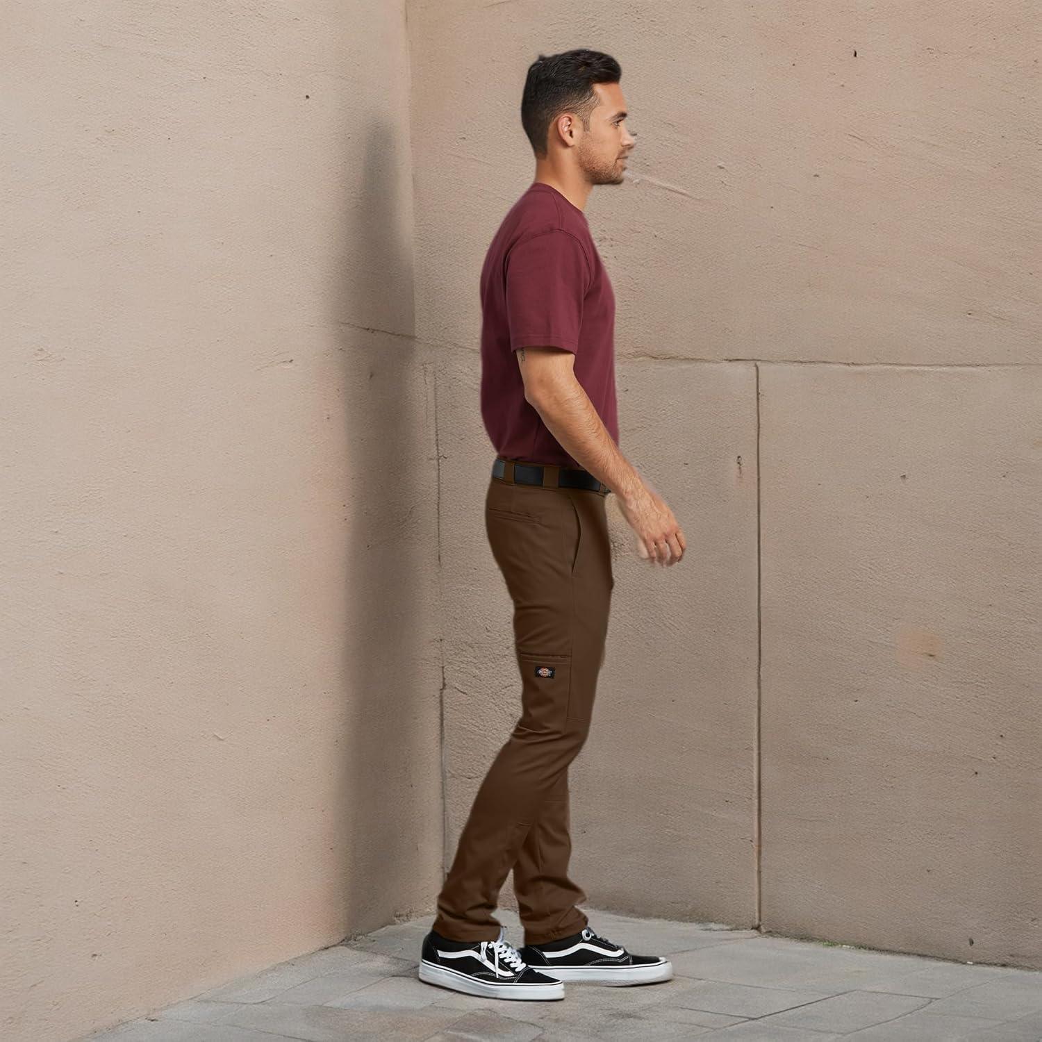 image:imageDickies Mens Skinny Straight Double Knee Work PantsTimber Brown V1