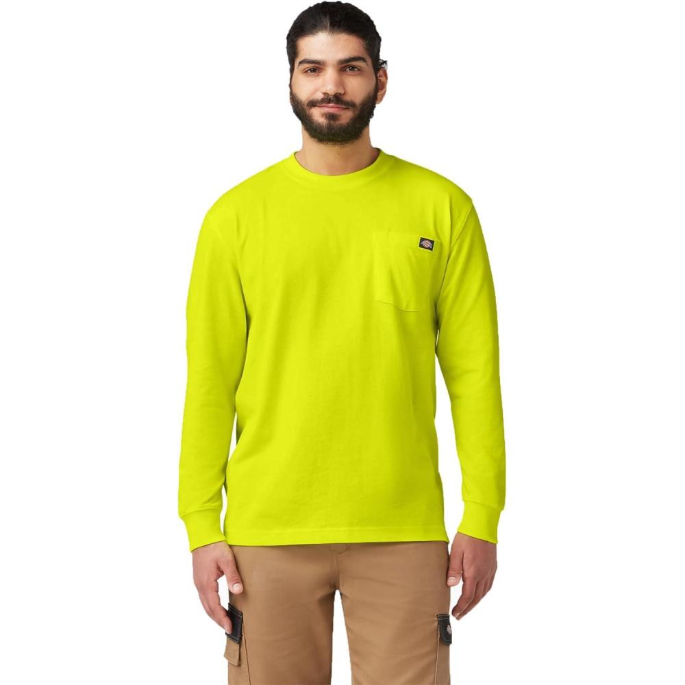 image:imageDickies Mens Big and Tall Long Sleeve Heavyweight Crew NeckBright Yellow