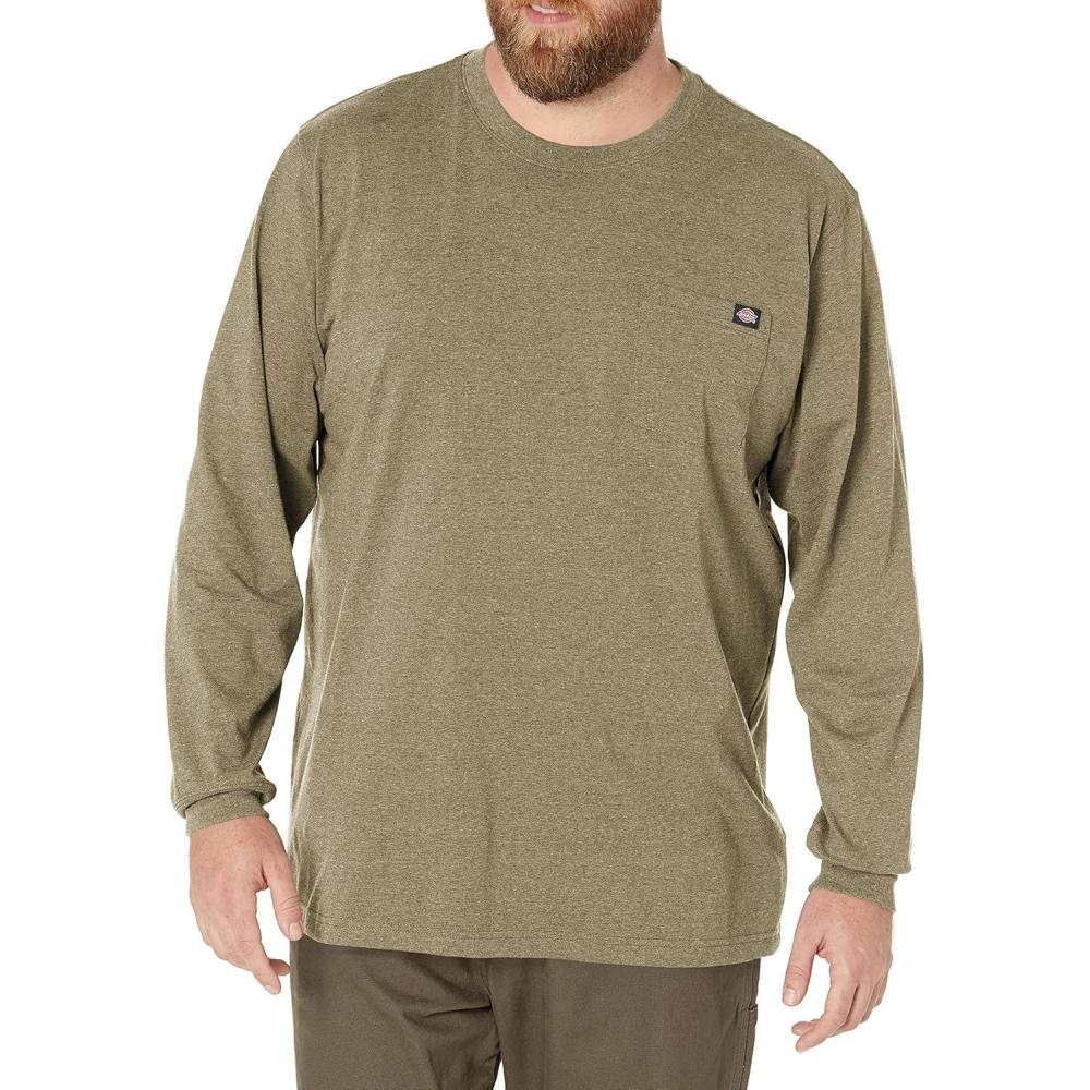 image:imageDickies Mens Big and Tall Long Sleeve Heavyweight Crew NeckDark Brown