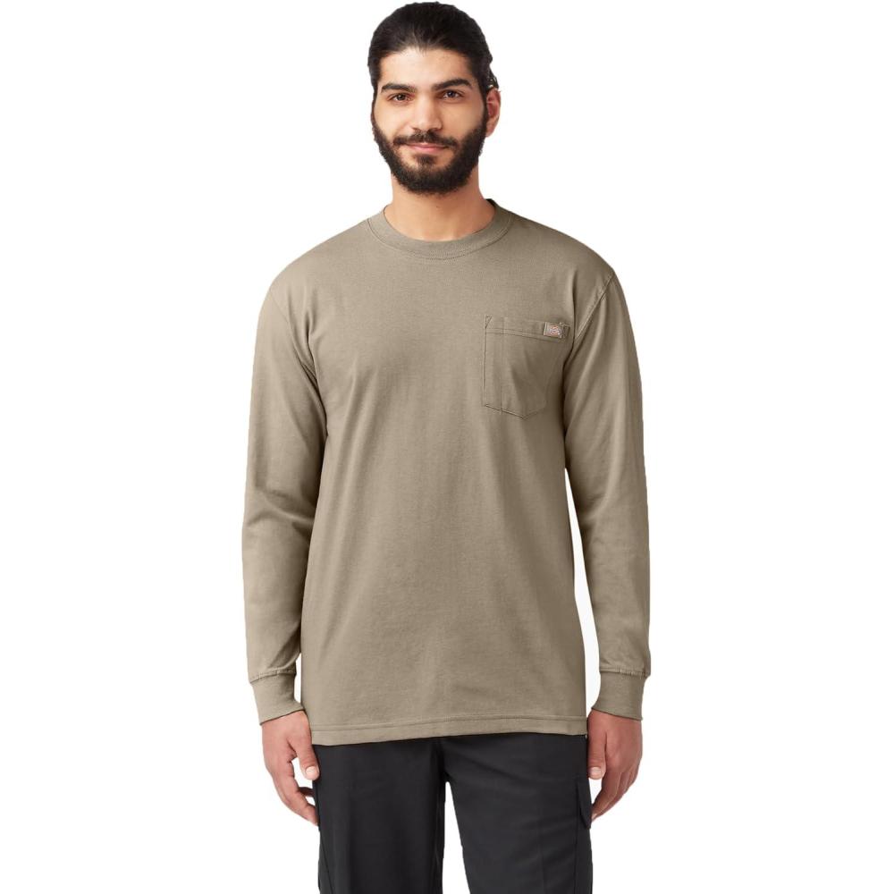 image:imageDickies Mens Big and Tall Long Sleeve Heavyweight Crew NeckDesert Sand
