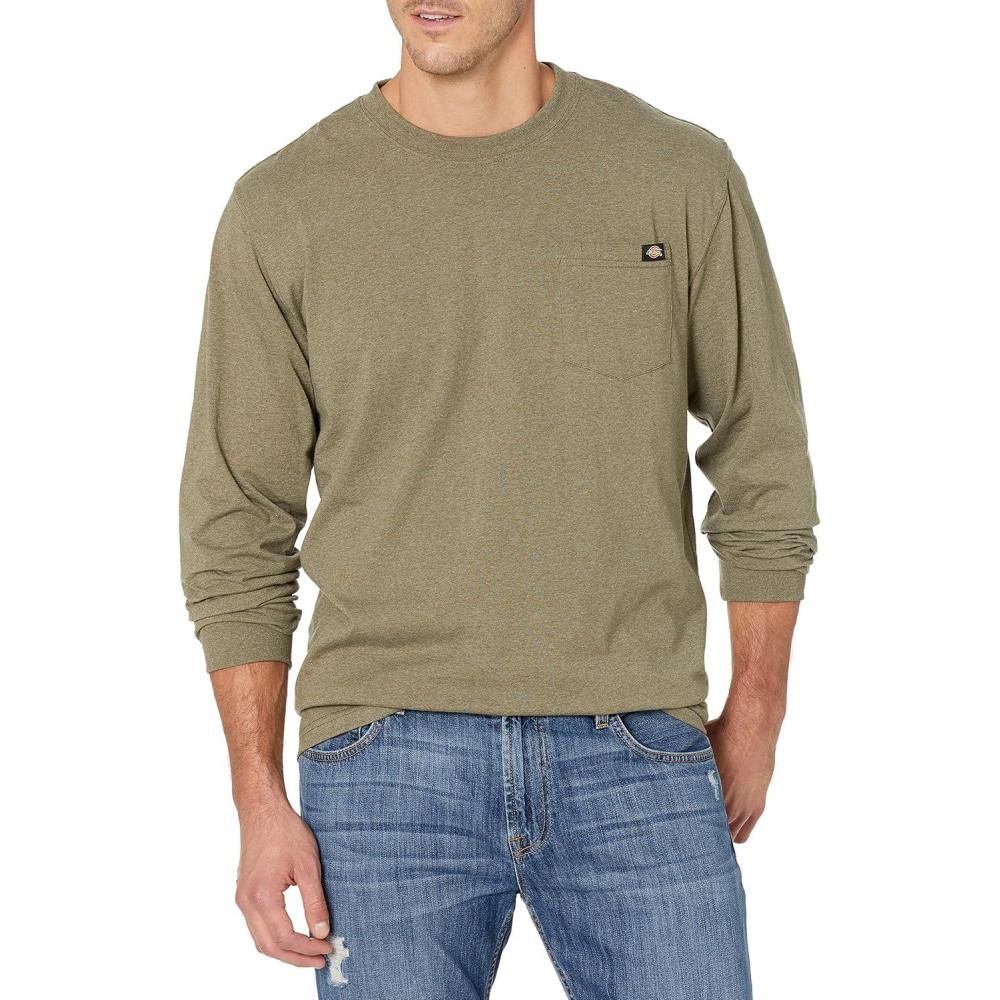 image:imageDickies Mens Big and Tall Long Sleeve Heavyweight Crew NeckGreen