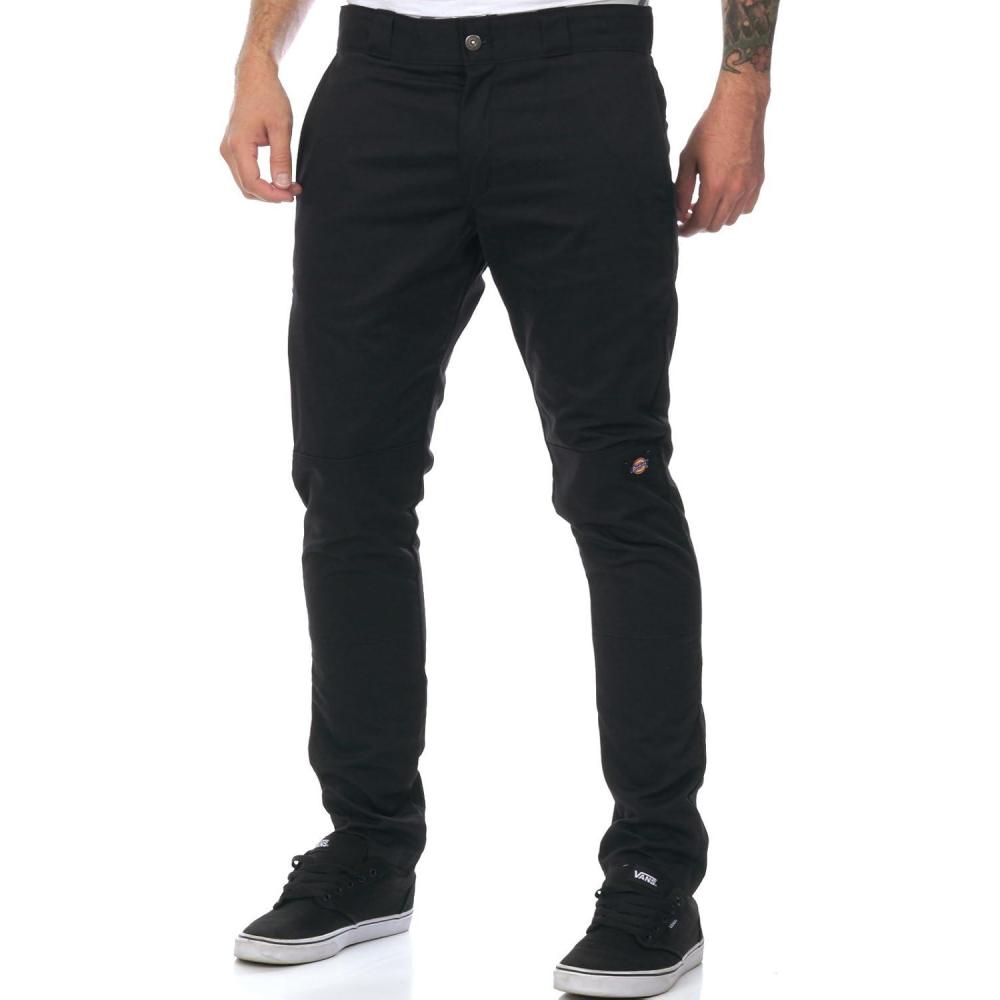 image:imageDickies Mens Skinny Straight Double Knee Work PantsBlack V1