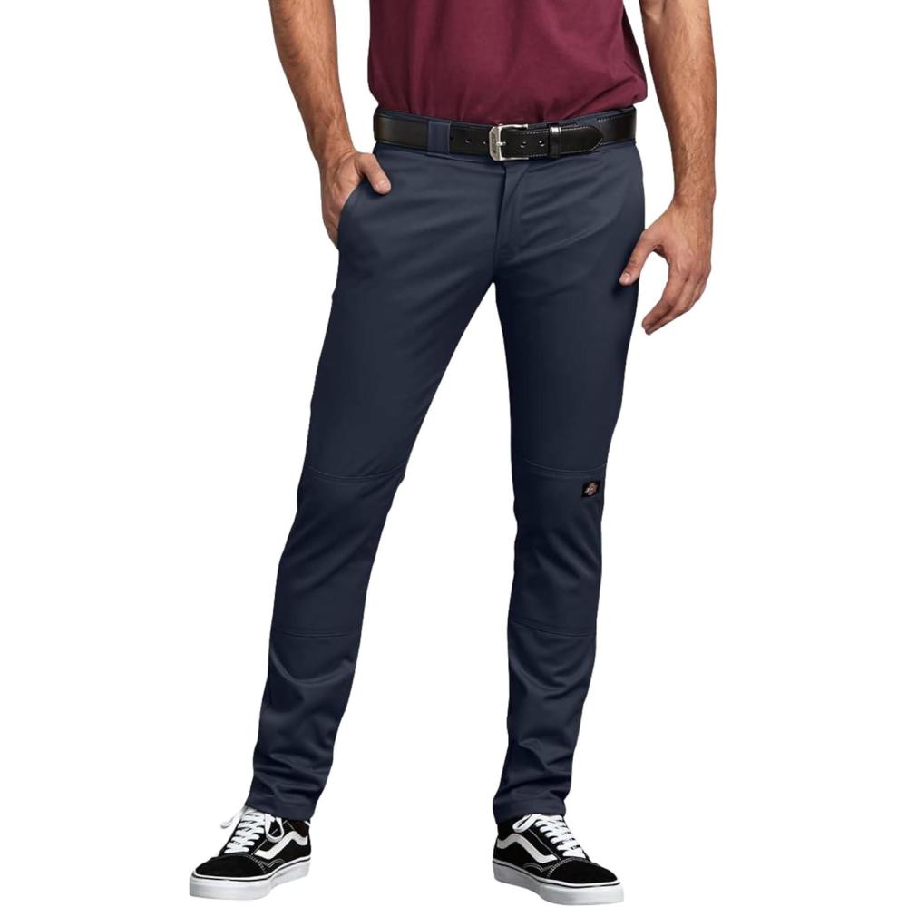image:imageDickies Mens Skinny Straight Double Knee Work PantsDark Navy V1