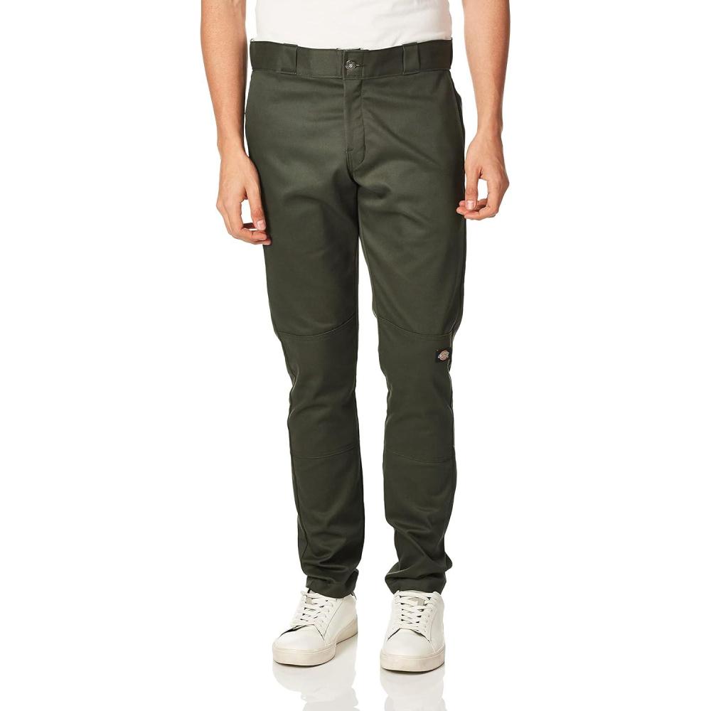 image:imageDickies Mens Skinny Straight Double Knee Work PantsOlive Green V1