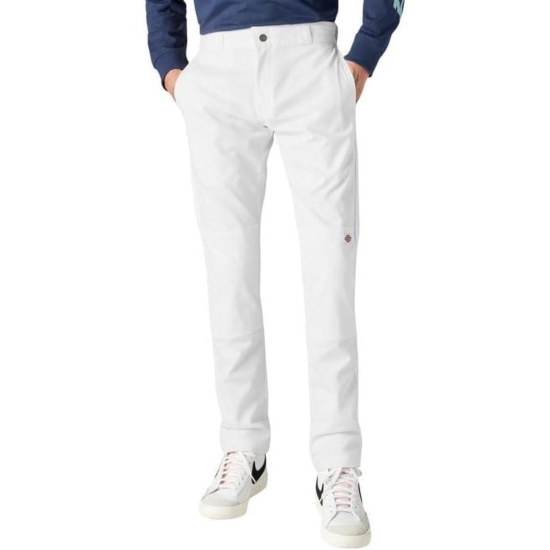 image:imageDickies Mens Skinny Straight Double Knee Work PantsWhite V1