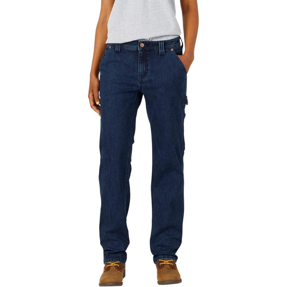 image:imageDickies Womens Denim Straight Carpenter PantsDark Stone Wash