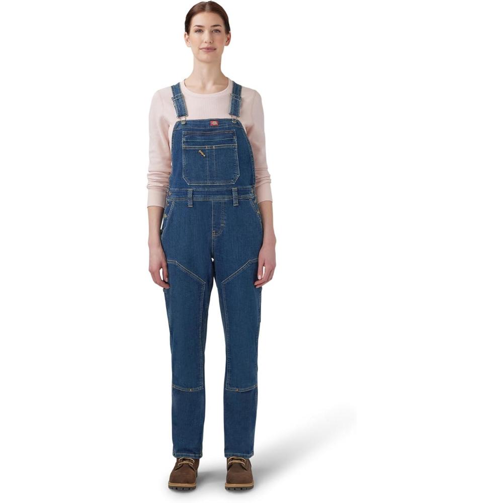 image:imageDickies Womens Double Front Bib OverallsDark Stonewashed Denim