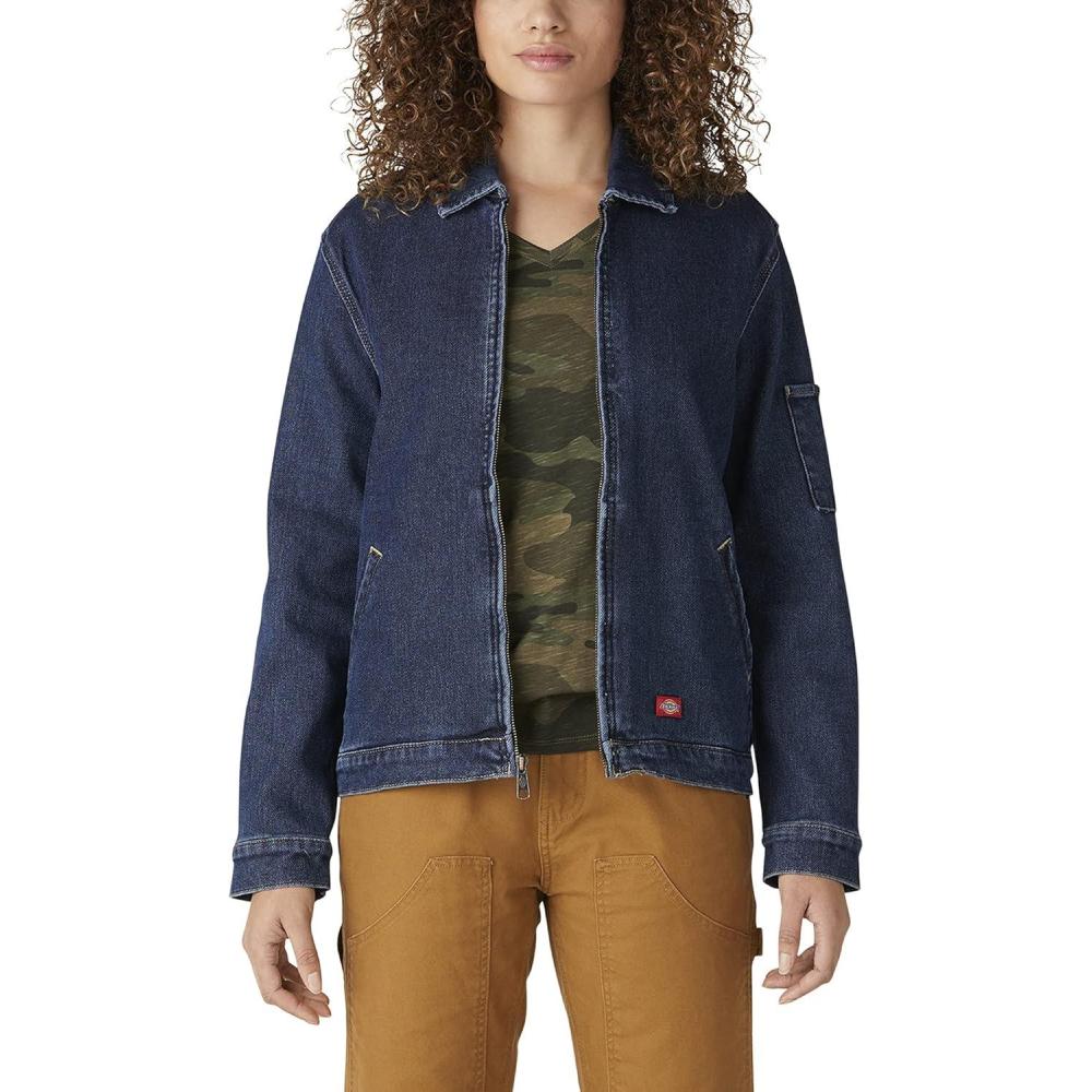 image:imageDickies womens Warming Tempiq Flex Denim Eisenhower JacketMedium Stonewash