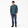 Dickies Men’s Big and Tall Long Sleeve Heavyweight Crew Neck(Baltic Blue Single Dye Heather)