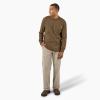 Dickies Men’s Big and Tall Long Sleeve Heavyweight Crew Neck(Brown Duck/Black Heather)