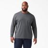 Dickies Men’s Big and Tall Long Sleeve Heavyweight Crew Neck(Charcoal Gray Heather)