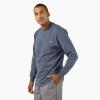 Dickies Men’s Big and Tall Long Sleeve Heavyweight Crew Neck(Dark Denim Heather)