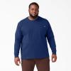 Dickies Men’s Big and Tall Long Sleeve Heavyweight Crew Neck(Deep Blue)