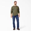 Dickies Men’s Big and Tall Long Sleeve Heavyweight Crew Neck(Military Green Single Dye Heather)