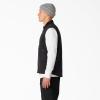 Dickies Men’s Stonewashed Duck High Pile Fleece Lined Vest(Stonewashed Black)