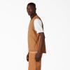 Dickies Men’s Stonewashed Duck High Pile Fleece Lined Vest(Stonewashed Brown Duck)