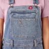 Dickies Women’s Double Front Bib Overalls(Light Stonewashed Denim)