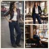 Dickies Women’s Original 774 Work Pants – Low Rise Slim Fit Stretch Business Casual & Utility Pants(Dark Navy V1)
