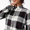Dickies Women’s Plaid Flannel Long Sleeve Shirt(Black/Egret)