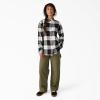 Dickies Women’s Plaid Flannel Long Sleeve Shirt(Black/Egret)