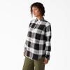 Dickies Women’s Plaid Flannel Long Sleeve Shirt(Black/Egret)