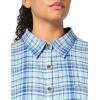 Dickies Women’s Plaid Flannel Long Sleeve Shirt(Blue)