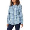Dickies Women’s Plaid Flannel Long Sleeve Shirt(Blue Plaid)