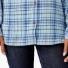 Dickies Women’s Plaid Flannel Long Sleeve Shirt(Blue Plaid)