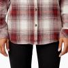 Dickies Women’s Plaid Flannel Long Sleeve Shirt(Brick Plaid)
