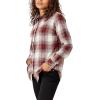 Dickies Women’s Plaid Flannel Long Sleeve Shirt(Brick Plaid)