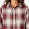 Dickies Women’s Plaid Flannel Long Sleeve Shirt(Brick Plaid)