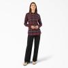 Dickies Women’s Plaid Flannel Long Sleeve Shirt(Fig)