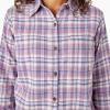 Dickies Women’s Plaid Flannel Long Sleeve Shirt(Green Plaid)