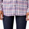 Dickies Women’s Plaid Flannel Long Sleeve Shirt(Green Plaid)