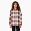 Dickies Women’s Plaid Flannel Long Sleeve Shirt(Red)
